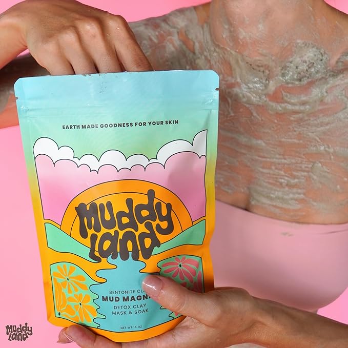 Bentonite Clay Detox Mud Bath Soak & Full Body Mud Mask - Magnetic Clay Bath with Epsom Salt, Body & Face Mask, Gift for Her - Mud Magnet by Muddyland