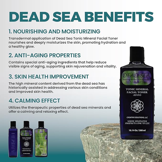 Dead Sea Face Toner for Women by Creatrix Solutions, 300 Ml- Dead Sea Mineral Facial Toner for Women- Fresh
