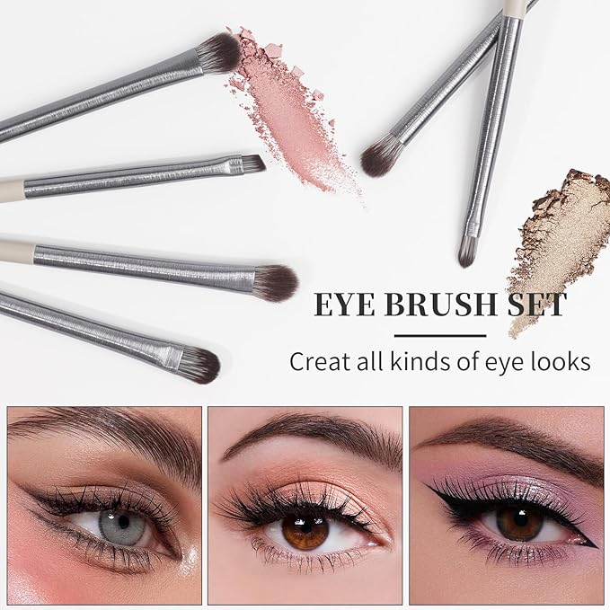 DUcare Makeup Brushes Set Professional 10pcs Synthetic, Foundation Blush Face Contour Powder Brush Eyeshadow Eyeliner Eyebrow Lip Liquid Cream Blending Essential
