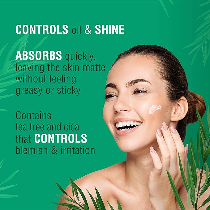KISS NEW YORK Face Moisturizer Tea Tree Oil Control Anti-Shine Facial Moisturizer, Korean Skin Care For Normal to Oily Skin, Lightweight Formula 3.38 Fl Oz (1 PACK)