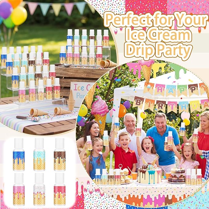 24 Pcs Ice Cream Drip Baseball Gifts Party Favors Travel Size Mini Sunscreen Bulk SPF 30+ Small Sunscreen Summer Outdoor for Sports Team Gifts Birthday Party Favors, 1 Fl. oz