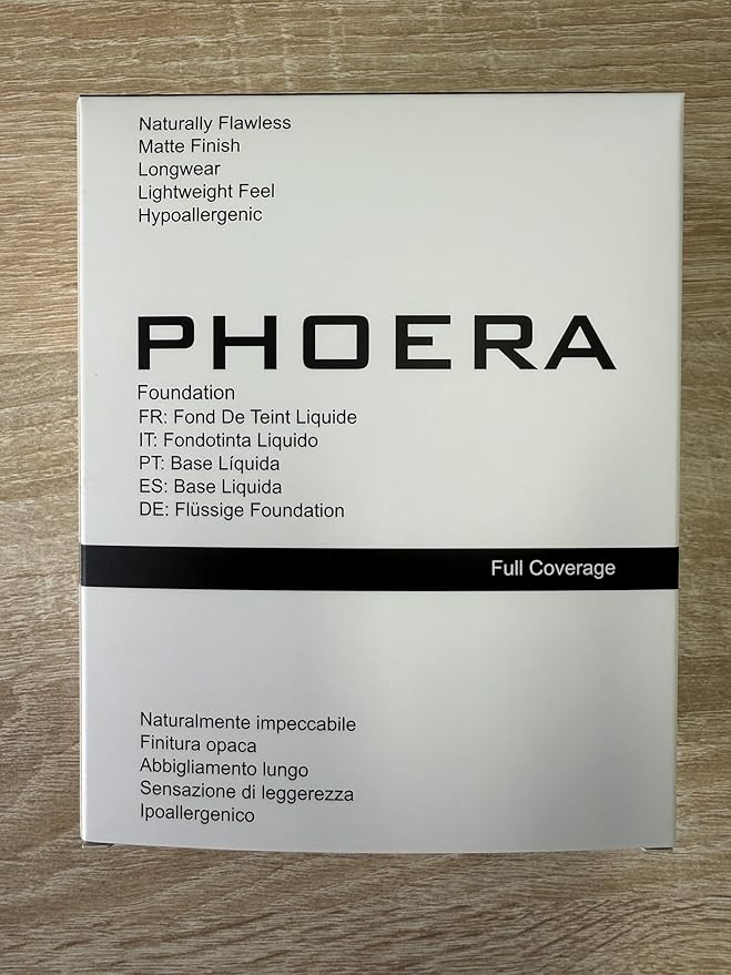 Phoera Foundation,Full Coverage Foundation,Hilareco Concealer Foundation Flawless 30ml Natural Matte Oil Control Concealer Facial Blemish for Women Girls (2 PCS 107 Hone)