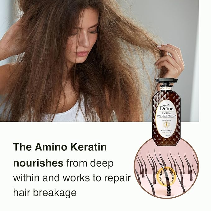 Moist Diane Natural Conditioner for Men, Moisturizing Conditioner for Women by Keratin, Collagen, Vitamin E & Mango Oil, Argan Oil CONDITIONER from Japan, Sulfate Free 15.2 Fl Oz EXTRA DAMAGE REPAIR