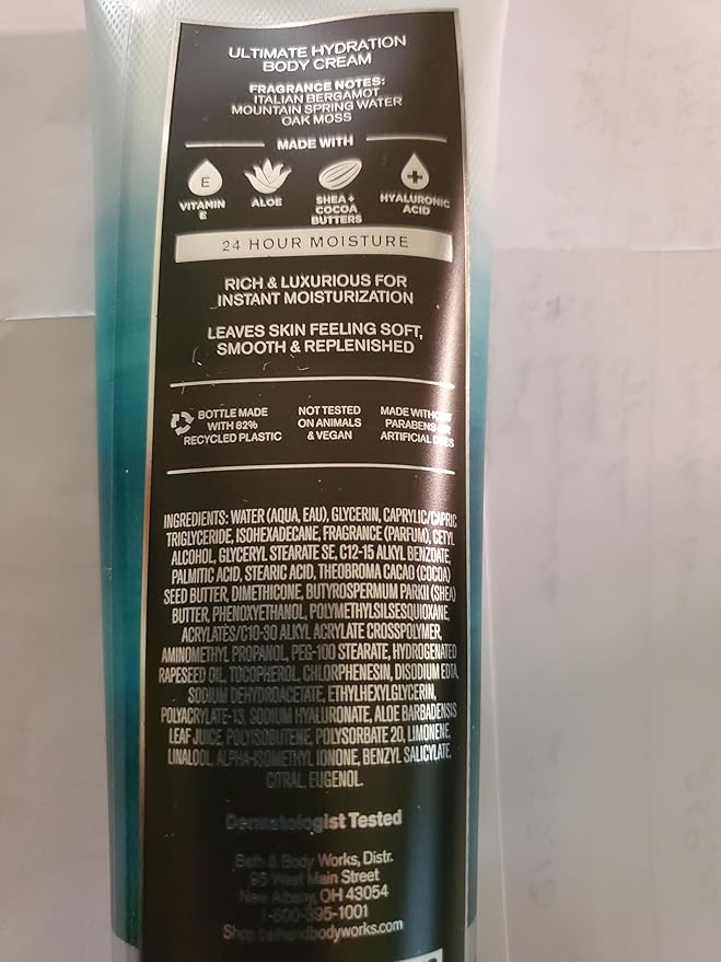 Bath & Body Works Men's Freshwater, Graphite, Ocean Ultimate Hydration Body Creams 8 Ounces Pack of 3