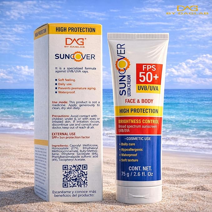 SUNCOVER ULTRA CREAM SPF 50+ UVB/UVA - High Protection for Face and Body, Hypoallergenic, Waterproof, Soft Texture, Daily Care Sunscreen