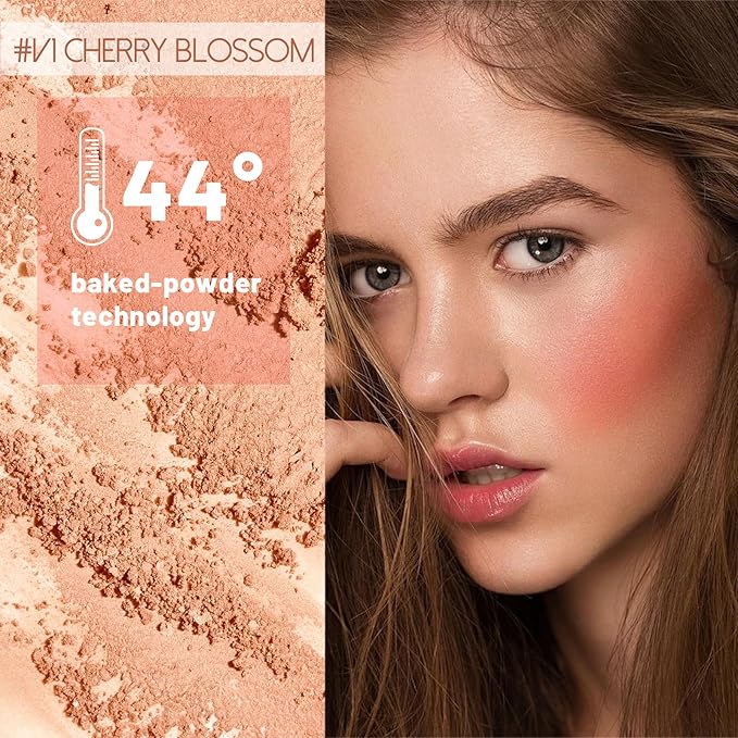 Multi Texture Heart Blush Cream, Liquid, Powder & Jelly Blushes for Cheeks,Beauty-Matte & Natural Finish Cheek Tint & Blush Palette (V1 Cherry Blossom)