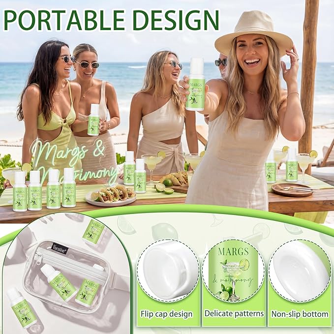 Demissle 20 Pcs Margs Matrimony Bachelorette Party Favors Summer Mini Sunscreen Travel Size Bulk 1 oz Spf 30 Margs and Matrimony Sunscreen Lotion for Mexican Bridal Shower Wedding Beach Party Favor