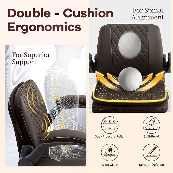 AreShark Cross Legged Office Chair,ADHD Criss Cross Desk Chair with Wheels & Stretchable Rotating Footrest,Height Adjustable Wide Yoga Kneeling Meditation Chair with Flip-up Armrests Back Support