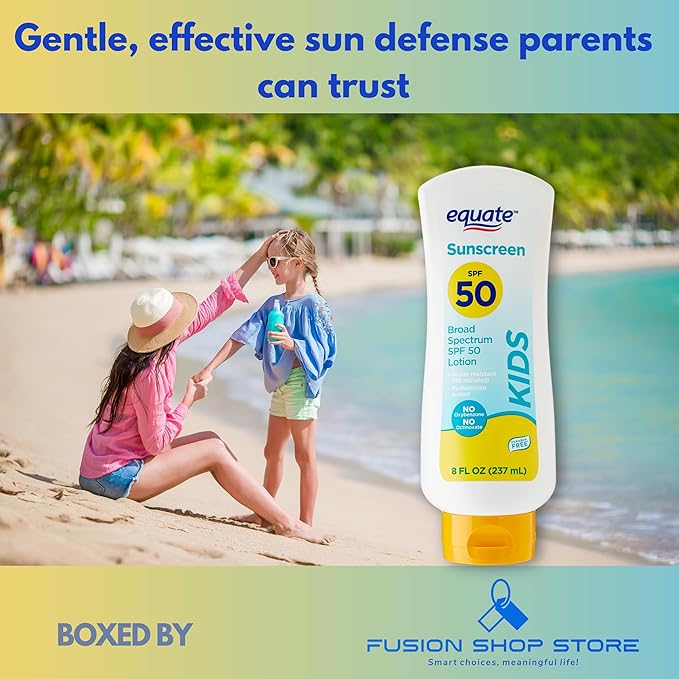 Sunscreen Kids lotion SPF 50 - Broad Spectrum, 8 fl oz (Pack of 1), Boxed By Fusion Shop Store