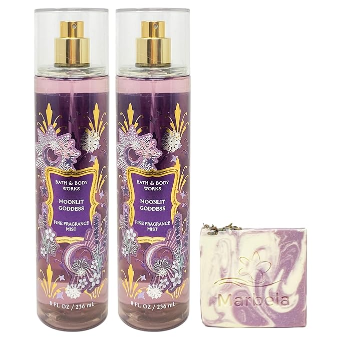 Bath & Body Works Moonlight Goddess 2 Pack Fragrance Mist Bundle with a Lavender Dream Bar Soap