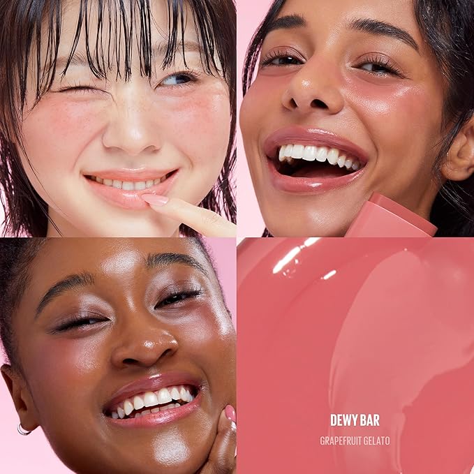 KAJA Heart & Seoul Best of Kaja Eye, Cheek & Lip Set - Includes Jumbo-Sized Plumping Lip Oil Gloss, Cheek & Lip Blush Dewy Bar & 3-Color Beauty Bento Eyeshadow Palette - Face Makeup Women Gift Set