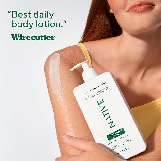 Native Body Lotion Contains Naturally Derived Plant-Based Moisturizers for Women and Men | Restores Dry Skin, Eucalyptus & Mint, 16.5 fl oz