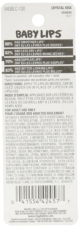 Maybelline New York Baby Lips Crystal Lip Balm, Crystal Kiss, 0.15 Ounce