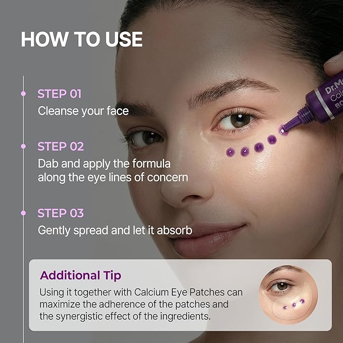 Dr.Melaxin Calcium Bonding Eye Cream – Peptide & Hyaluronic Acid Eye Cream for Wrinkles, Dark Circles & Puffy Eyes, Firming and Hydrating Eye Treatment