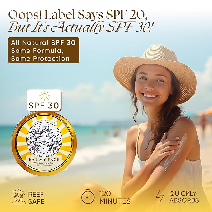 Eat My Face Beef Tallow Sunscreen Bundle – SAVE 20% | Tinted + Non-Tinted SPF 30 Set | Reef Safe, Non-Nano Zinc Oxide, Water Resistant 80 Min | Natural Mineral Sunblock for Sensitive Skin