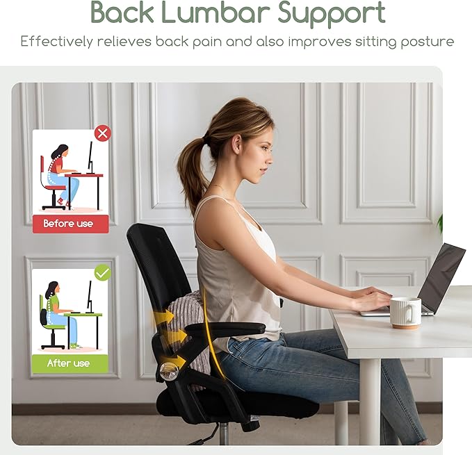 HIGOGOGO Lumbar Support Pillow for Recliner Chair/Accent Chair/Couch/Office Chair, Tufted Corduroy Back Support Cushion for Elderly, Recliner Cushions for Back Rest, Pain Relief, Reading, Grey