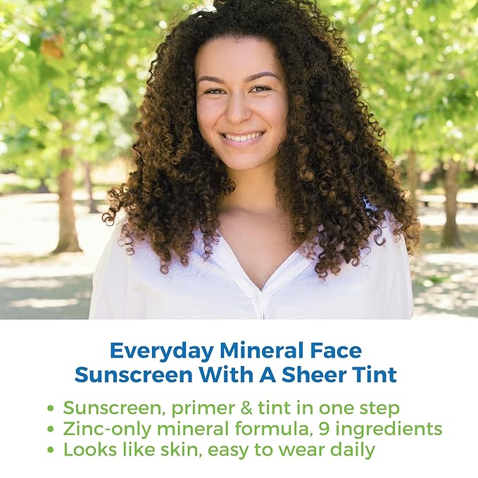 Waxhead Tinted Sunscreen for Face SPF 31, Mineral Formula with 25% Non-Nano Zinc Oxide, Unscented, Non-Comedogenic Tint Moisturizer & Makeup Primer for Daily Wear (Light Tint 4 oz)