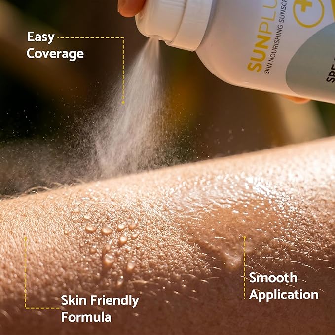 SUNPLUS SPF 50 Sunscreen Spray for Face & Body – Broad Spectrum Sun Protection, Lightweight Continuous Mist, Water & Sweat Resistant, Non-Greasy Hydrating Sunblock Spray, Nourishing Solar Mist, 6 oz