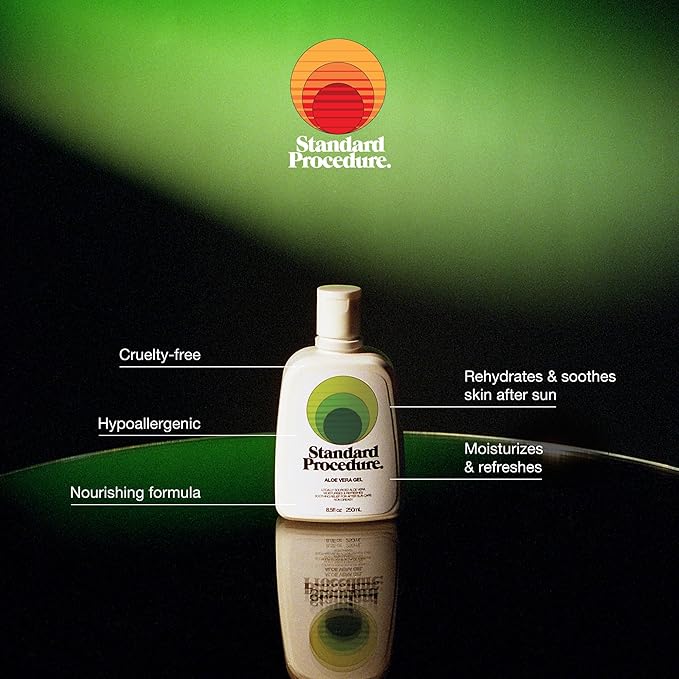 Standard Procedure. Aloe Vera Gel, Soothing Relief for After Sun, Moisturizes and Refreshes Dry Skin, Pure Aloe Vera, Non-Greasy, 2 oz