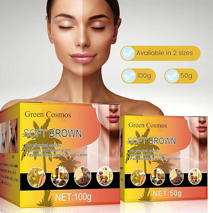 Tanning Gel, Soft Brown Intensive Tanning Gel, Best Self Tanner, Tanning Cream for Outdoor Sun, Achieve Natural Tan Skin, Self Tanning Cream, Tan Bed Cream, (100g)