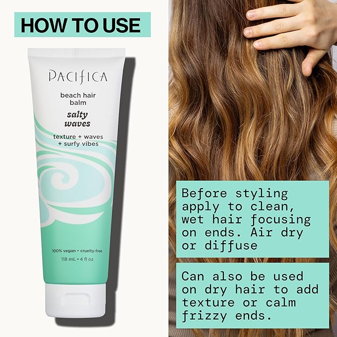 Pacifica, Beach Hair Balm Salty Waves 4 Ounces, 4 Fl Oz