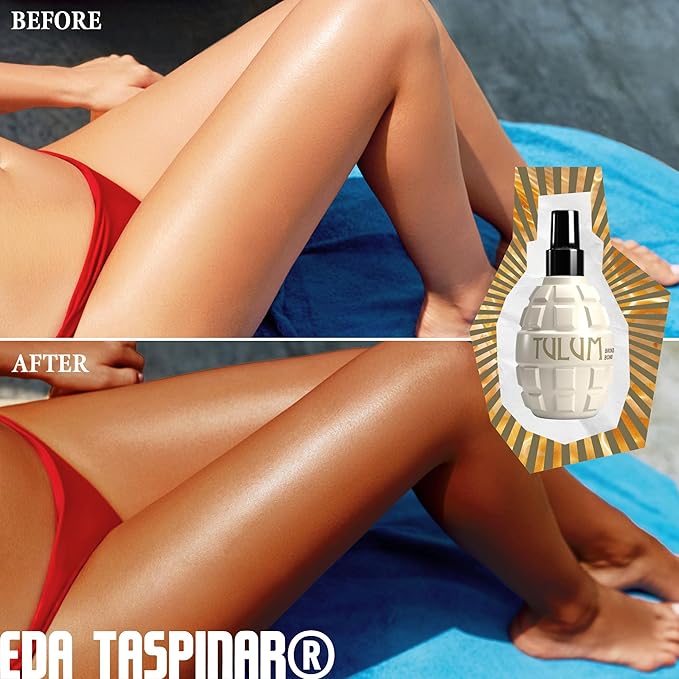 Bronzing Bomb Tulum Tanning I Dark Tanning Lotion for Outdoor Sun I Fast Deep Bronze Glow I Sun Tanning Oil with Natural Oils I Non-Greasy Moisturizing Formula for Beach & Vacation (200 ml/6.8 fl oz)