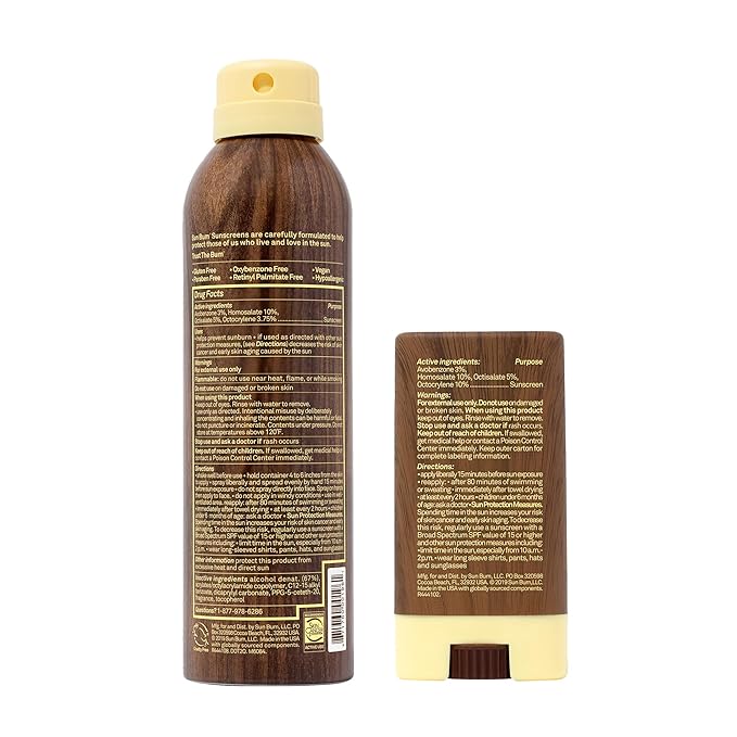 Sun Bum Sun Bum Original Spf 30 Sunscreen Spray and Face Stick vegan and Reef Friendly (octinoxate & Oxybenzone Free) Broad Spectrum Moisturizing Uva/uvb Sunscreen With Vitamin E
