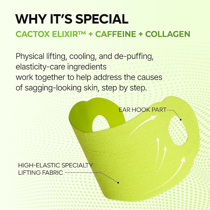 Dr.Melaxin CACTOX V-LIFTING MEWING BAND with Cactus Cooling Reduce Puffiness & Pore Tightening for Visible Pore Care Skin Repair