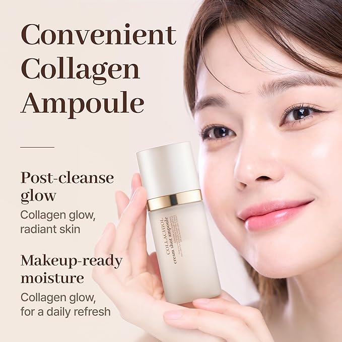 Collachiol Cream Shot Ampoule – 3-in-1 Toner, Serum & Cream Mist | Collagen + Bakuchiol Complex for Smooth, Moisturized, and Healthy-Looking Skin | 145 ml & Travel Size 55 ml