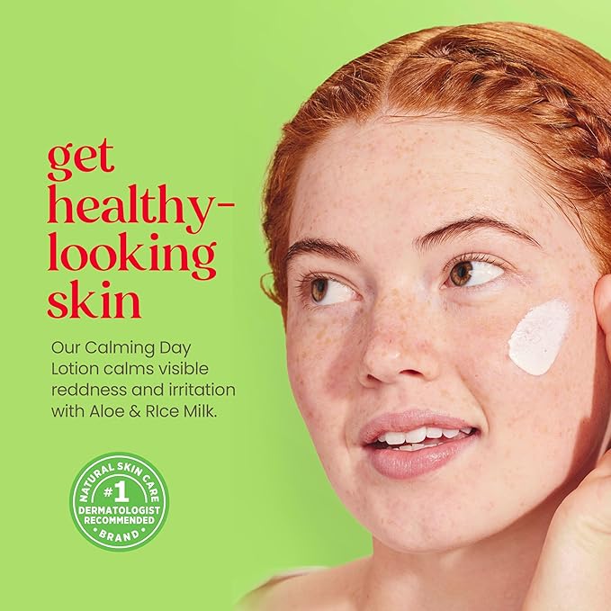 Burt's Bees SPF 30 Calming Day Face Lotion With Aloe and Rice Milk for Sensitive Skin, Sunscreen Face Lotion Soothes Redness and Irritation, 99.4 Percent Natural Origin Skin Care, 1.8 oz. Tube