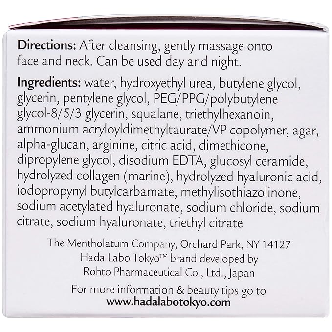 Hada Labo Tokyo Plumping Gel Cream,Facial Moisturizer,Clinically Proven to Provide 24-Hour Moisture in Use,Super HyaluronicAcid,Ceramides,Collagen,No Parabens,Dyes or Fragrance,1.76 oz,(Pack of 2)