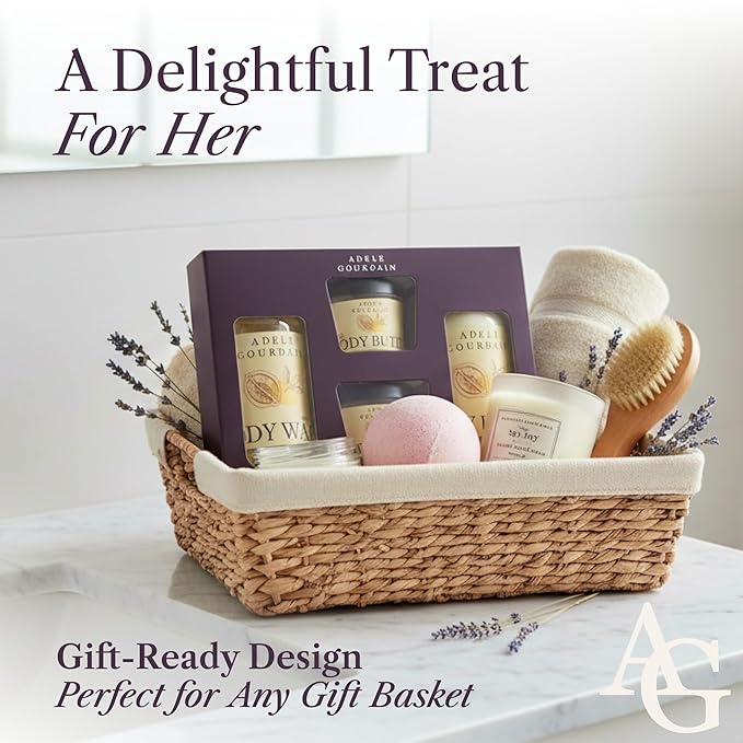 Self Care Kit Woman - 4pcs Citrus Scent - Bath and Body Care Gift Basket for Women - Personal Care Spa Care Package with Body Wash, Lotion, Scrub & Butter, Birthday Gifts for Her