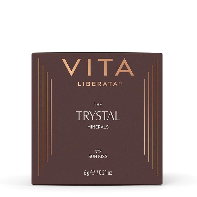 VITA LIBERATA Trystal Loose Bronzing Mineral Powder No.2, Shade Sun Kiss, Bronzer & Contour for Natural Sunkissed Glow, Paraben Free, Suitable for light/medium skintones, Vegan and Cruelty Free
