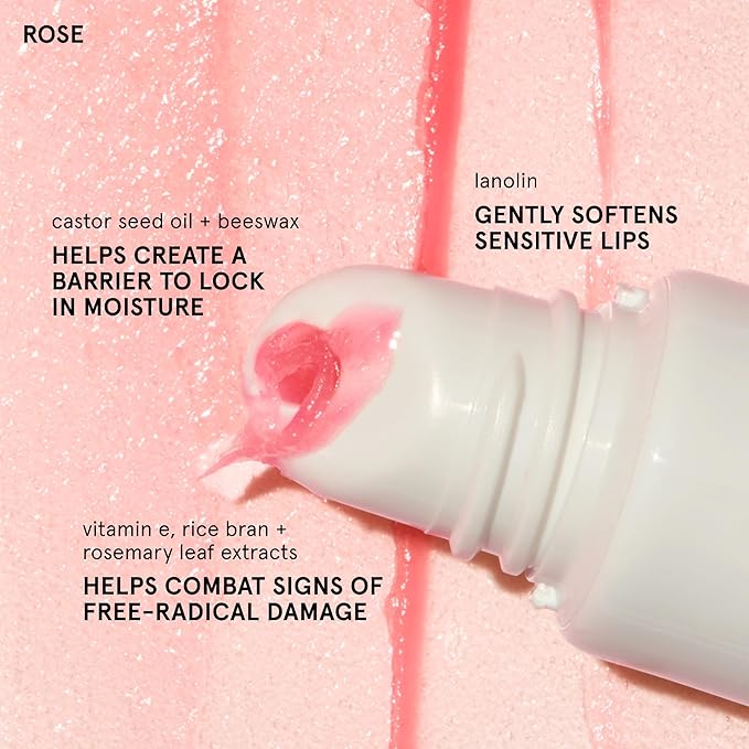 Glossier Balm Dotcom Hydrating Tinted Lip Balm - Universal Salve, Up to 12Hr Moisture for Dry Lips, Cuticles & Skin - Lanolin, Beeswax & Castor Oil - Rose, Pink Tint, 15ml