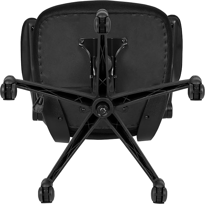 Flash Furniture Kelista Mid-Back Swivel Office Chair with Adjustable Seat Height, Ergonomic Mesh Desk Chair with Flip-Up Armrests, Black