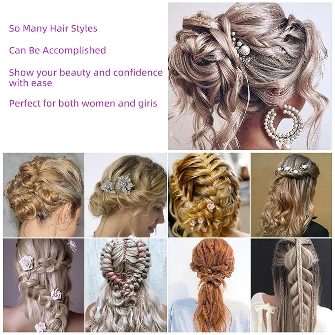 12 PCS Topsy Tail Hair Tool, 6 Colors Hair Loop Styling Tool Set Hairs Pull Through Tools in Large and Small, Ponytail Makers French Braid Loop Braiding Tools for Women and Girls