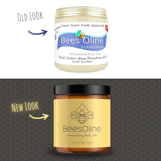 BeesOline Multi-Purpose Natural & Organic Moisturizer-PETROLEUM FREE, Soothes dry cracked itchy skin, protectant beeswax, promotes healing, reduces stretch marks, tattoo aftercare,1-8oz jar