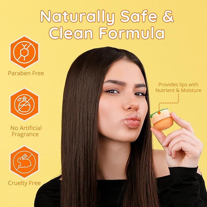 Original Bee Balm Lip Balm – Peach Hydrating Lip Butter with Propolis & Honey, Lip Moisturizing Mask for Dry & Cracked Lips, Reduces Lip Lines with Beeswax & Vitamin E