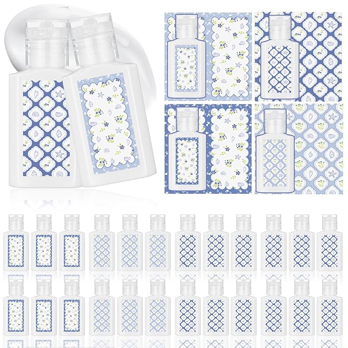 Demissle 24 Pcs Amalfi Coast Mini Sunscreen Bulk Travel Size 1 oz Summer Beach Sunscreen Lotion Spf 30 for Nautical Summer Party Supplies Bridal Shower Birthdays Wedding Party Favors