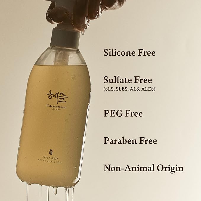 Korean Soybean Shampoo, Hair Loss Relief, Sulfate & Silicone-Free, Deep Scalp Cleanse, Hypoallergenic, Fermented Black Soybean Extract, pH-Balanced, Valentine's Day Gifts for Woman | 500ml