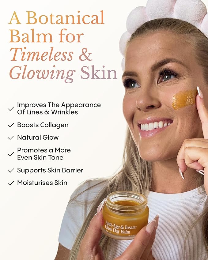 FRØYA Organics Anti-Age & Insane Glow Day Balm | Younger Skin and Instant Glow Results | Rosehip Pomegranate Sea Buckthorn Beeswax | Water Free Daily Moisture Balm | 30ml