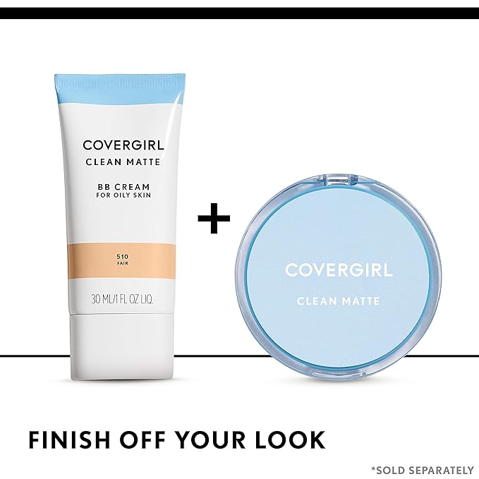 COVERGIRL - Clean Matte BB Cream, Oil-Free, Long-Lasting, Sensitive Skin, Lightweight, 100% Cruelty-Free (Pack of 2)