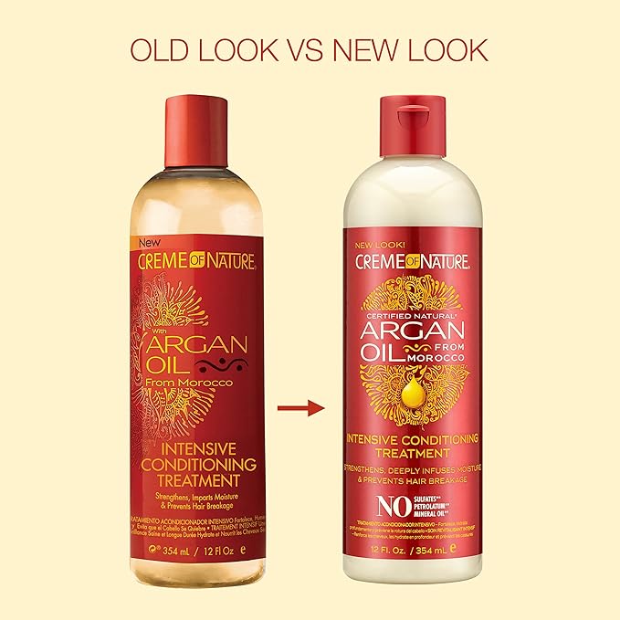 Creme of Nature Intensive Conditioning Treatment, Strengthens & Deeply Infuses Moisture, Prevents Breakage, Infused with 100% Organic Argan Oil, 12 oz