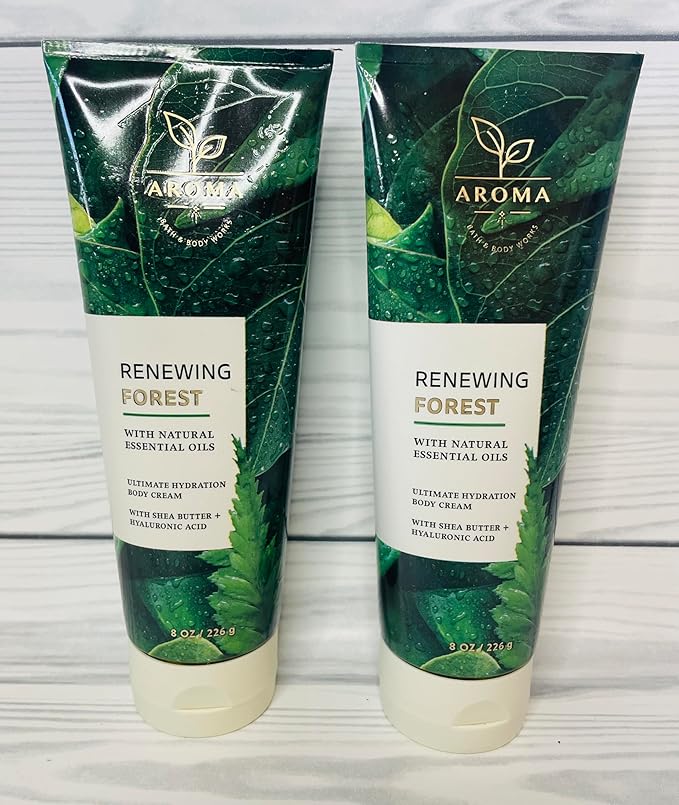 Bath & Body Works Renewing Forest Ultimate Hydration Body Cream 8 Ounces Pack of 2