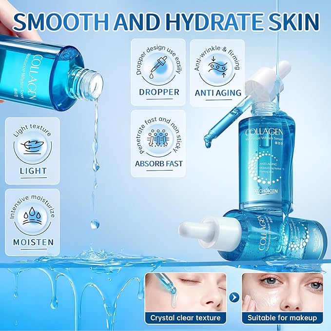 Collagen Skincare Set for Women – 7Pcs Face Care Kit with Cleanser,Toner,Serum,Eye Cream,Face Cream & Masks – Hydrating,Firming & Nourishing Routine,Gentle for All Skin Types,Great Gift Idea
