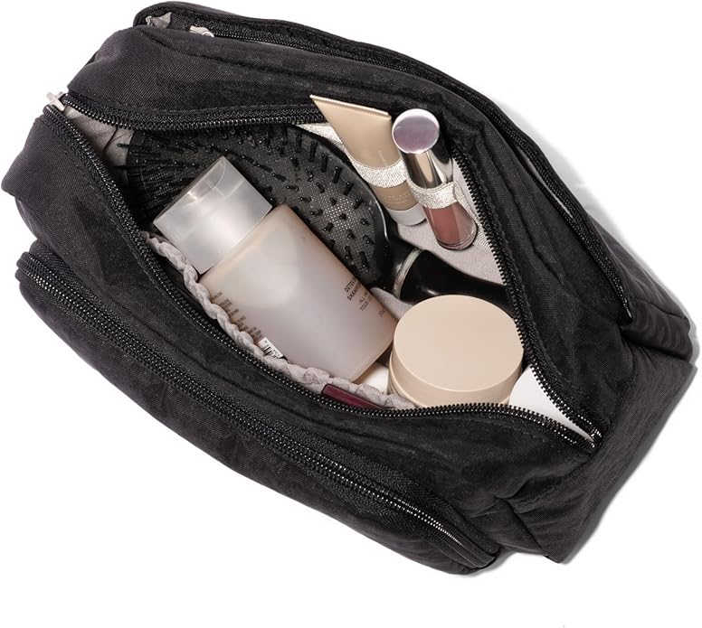 Pocket Cosmetic with Brush Organization - Lightweight 9.4”x5.5”x3.5” Makeup Bag - Travel Essentials Makeup Organizer
