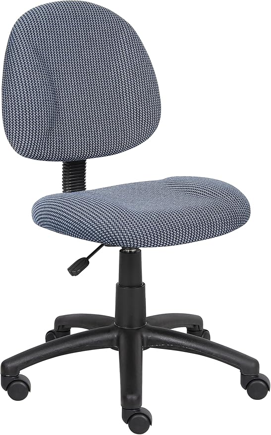 Boss Office Products B315-BE Perfect Posture Delux Fabric Task Chair Without Arms in Blue, 250
