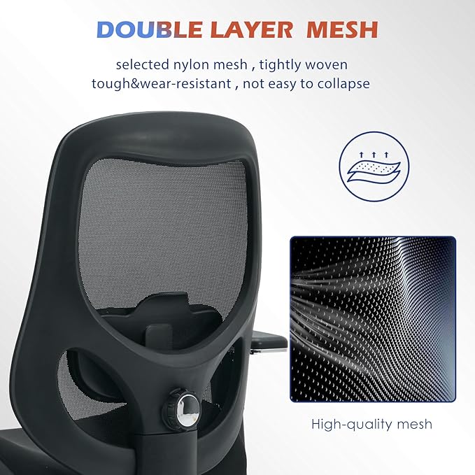 BOSMILLER 700lbs Big and Tall Office Chair with Wide Thick Seat Cushion for Sitting All Day,Ergonomic Mesh Desk Chair with Adjustable Lumbar Support for Heavy People,4D Armrests