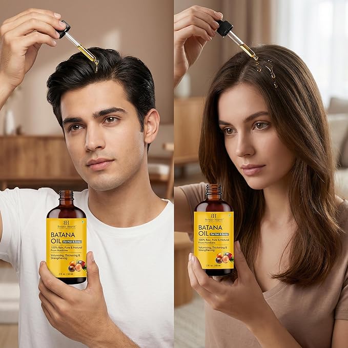 Botanic Hearth Batana Oil for Hair Growth & Hair Treatment Oils 2 Fl Oz | Dr Sebi Inspired, 100% Raw & Pure Batana Oil | Scalp & Hair Treatment for Thickness & Strength | All Hair Types