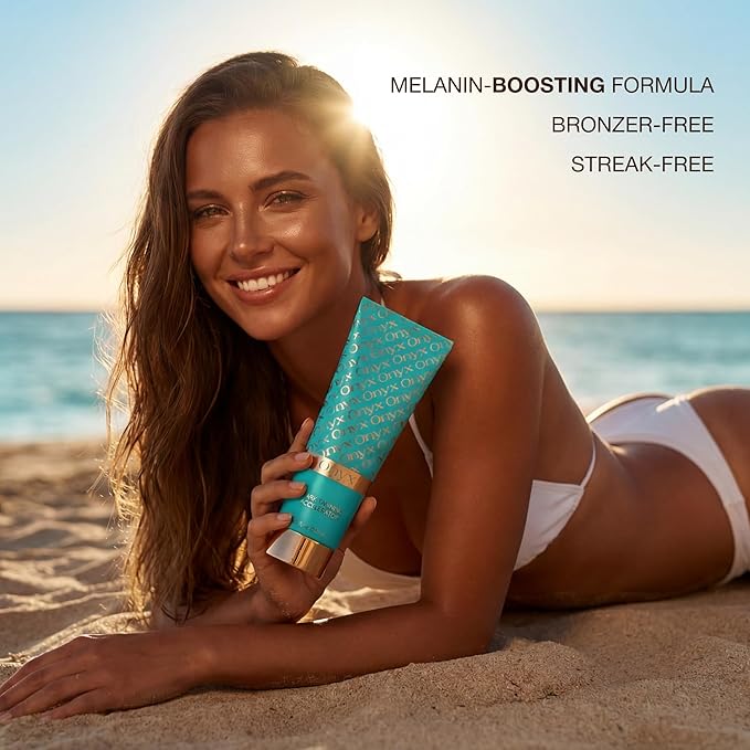 Onyx Strongest Dark Tanning Accelerator Lotion - Effective Tan Enhancer for Indoor & Outdoor Sun - Accelerates Melanin Production - No Stains & Streaks | Super Moisturizing | Tropical Scent | No-SPF